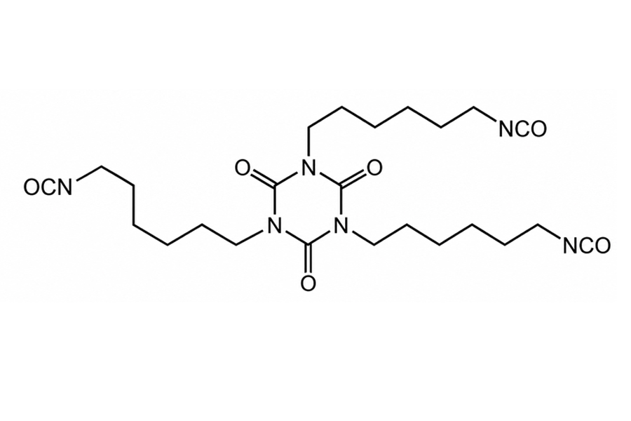 HDI Isocyanurate trimer molecular structure diagram Диаграмма молекулярной структуры тримера изоцианурата HDI